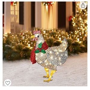 Up Chicken with Scarf Christmas Outdoor Decorations Metal Christmas Ornaments